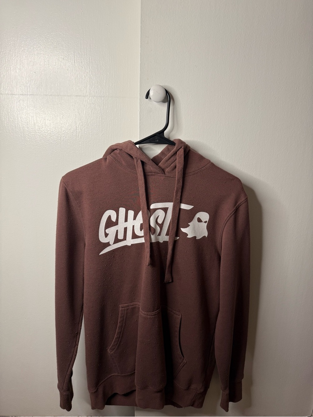 Ghost Script Pullover Hoodie - Brown